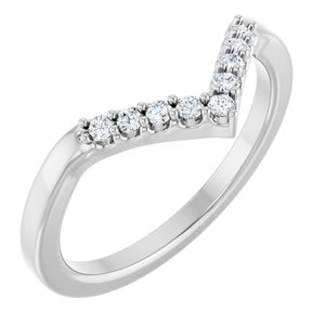 Platinum 1/8 CTW Natural Diamond Contour Band
