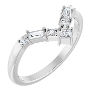 Platinum 1/5 CTW Natural Diamond Contour Band