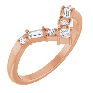 14K Rose Gold 1/5 CTW Natural Diamond Contour Band