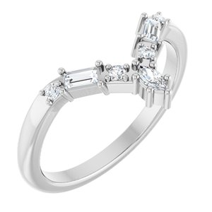 14K White Gold 1/5 CTW Natural Diamond Contour Band