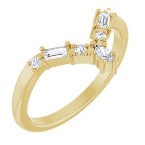 14K Yellow Gold 1/5 CTW Natural Diamond Contour Band