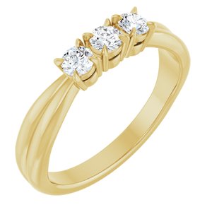 14K Yellow Gold 1/4 CTW Lab-Grown Diamond Three-Stone Anniversary Band