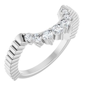 Platinum 1/4 CTW Natural Diamond Contour Band