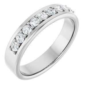 14K White Gold 1/2 CTW Lab-Grown Diamond Flat Band