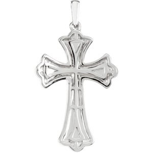 14K White Gold 1/2 CTW Natural Diamond Micro PavÃ©-Style Cross Pendant