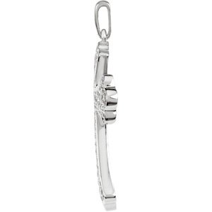 14K White Gold 1/2 CTW Natural Diamond Micro PavÃ©-Style Cross Pendant