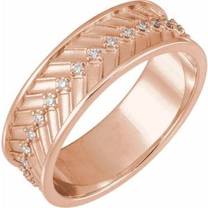 14K Rose Gold 1/5 CTW Natural Diamond Band