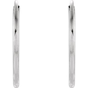 14K White Gold Endless Tube 15 mm Hoop Earring