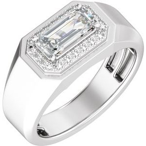14K White Gold 1 3/4 CTW Lab-Grown Diamond Halo-Style Band