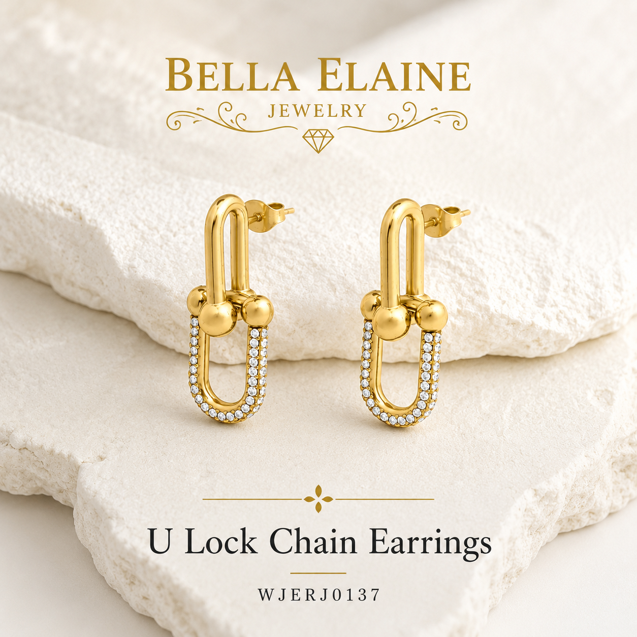 U Lock Chain Earrings