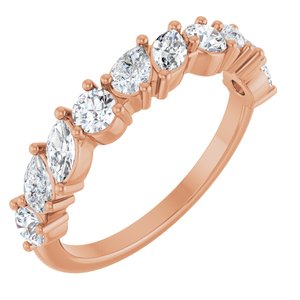 14K Rose Gold 9/10 CTW Natural Diamond Anniversary Band