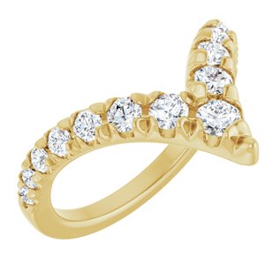 14K Yellow Gold 5/8 CTW Natural Diamond Contour Band