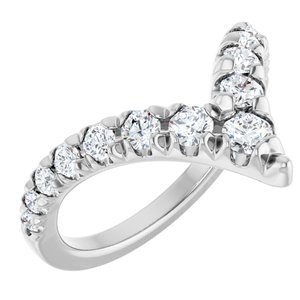 14K White Gold 5/8 CTW Lab-Grown Diamond Contour Band