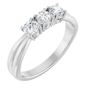 Platinum 1/2 CTW Lab-Grown Diamond Three-Stone Anniversary Band