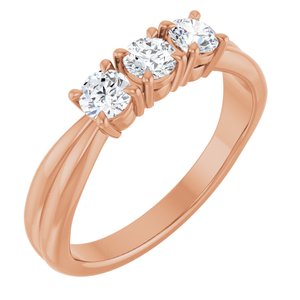 14K Rose Gold 1/2 CTW Lab-Grown Diamond Three-Stone Anniversary Band