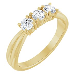 14K Yellow Gold 1/2 CTW Natural Diamond Three-Stone Anniversary Band