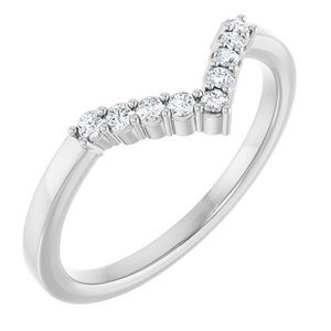14K White Gold 1/8 CTW Lab-Grown Diamond Contour Band