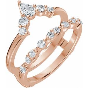 14K Rose Gold 5/8 CTW Lab-Grown Diamond Ring Guard