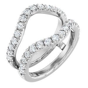 Platinum 7/8 CTW Natural Diamond Ring Guard