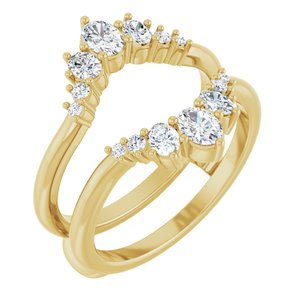 14K Yellow Gold 5/8 CTW Natural Diamond Ring Guard