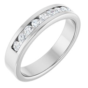 14K White Gold 1/2 CTW Natural Diamond Band