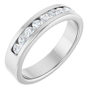 14K White Gold 1/2 CTW Natural Diamond Band