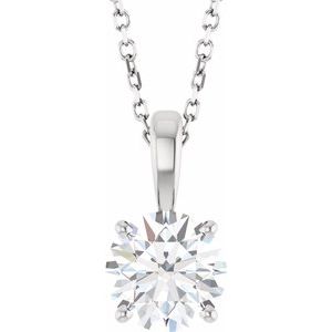 14K White Gold 1 1/4 CT Lab-Grown Diamond 18" Necklace