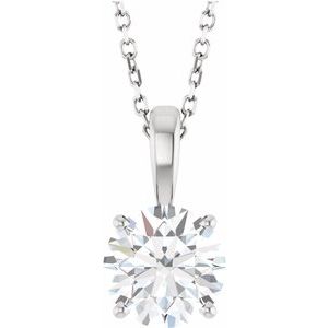 14K White Gold 1 1/2 CT Lab-Grown Diamond 18" Necklace