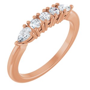 14K Rose Gold 3/8 CTW Natural Diamond Anniversary Band