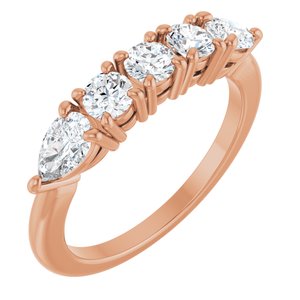 14K Rose Gold 9/10 CTW Natural Diamond Anniversary Band