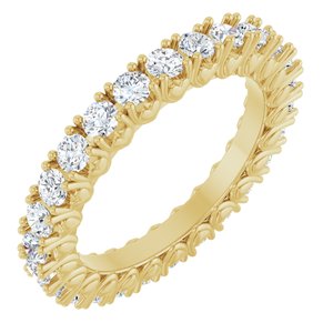 14K Yellow Gold 1 1/2 CTW Natural Diamond Eternity Band Size 7