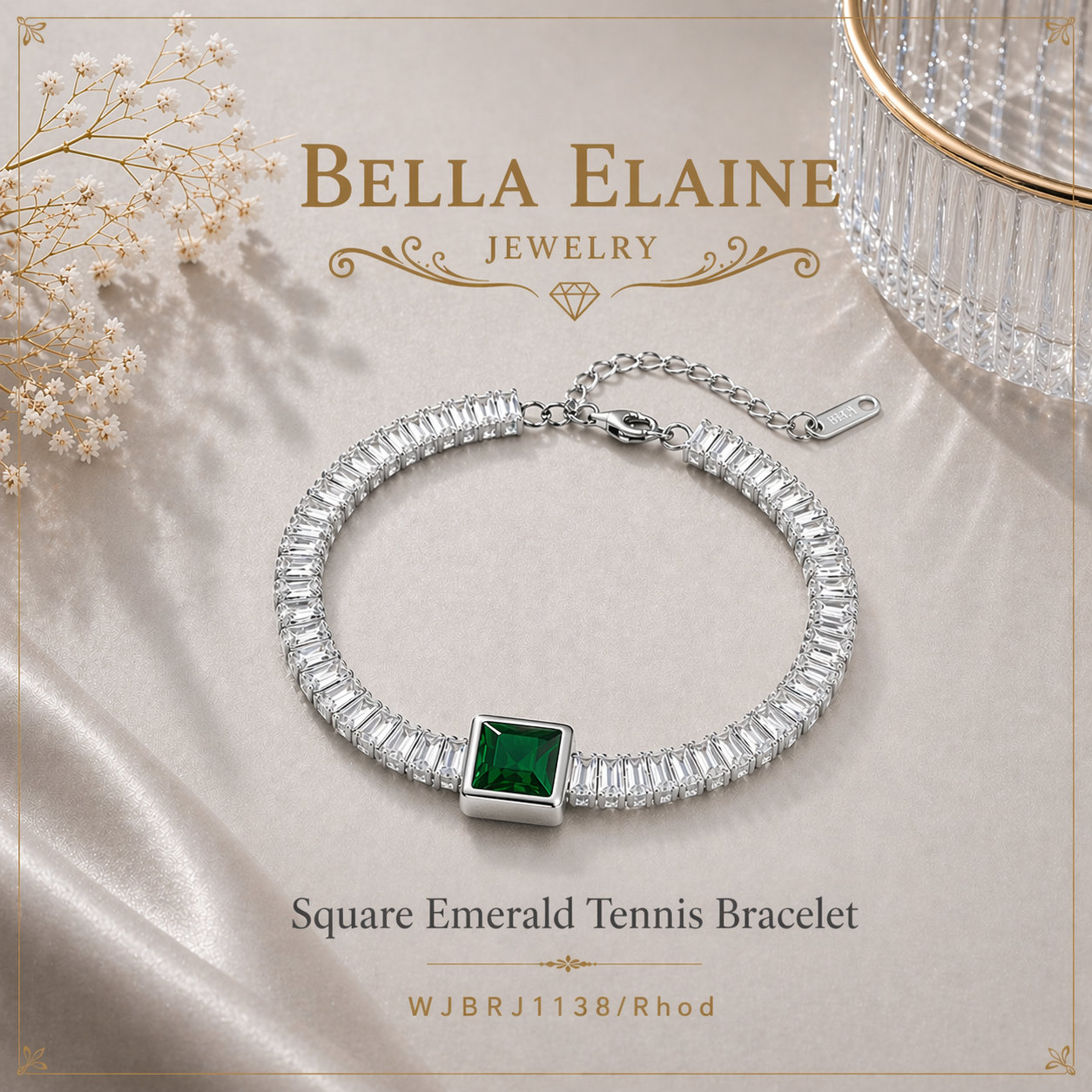 Square Emerald Tennis Bracelet