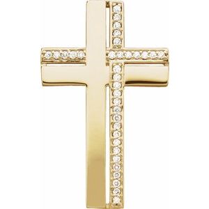 14K Yellow Gold 1/4 CTW Natural Diamond Cross Pendant