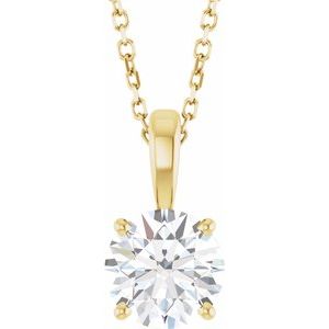 14K Yellow Gold 1 1/4 CT Lab-Grown Diamond 18" Necklace