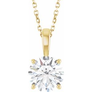 14K Yellow Gold 2 CT Lab-Grown Diamond 18" Necklace