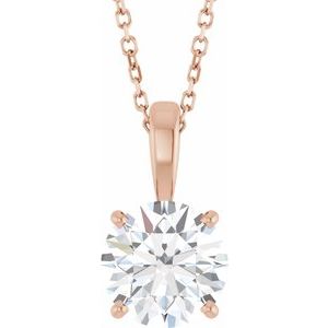 14K Rose Gold 2 CT Lab-Grown Diamond 18" Necklace