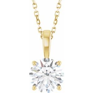 14K Yellow Gold 1 1/2 CT Lab-Grown Diamond 18" Necklace