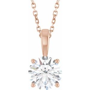 14K Rose Gold 1 1/2 CT Lab-Grown Diamond 18" Necklace