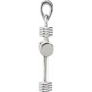 14K White Gold 24.25x15 mm Cross Pendant