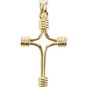14K Yellow Gold 33.75x23.25 mm Cross Pendant