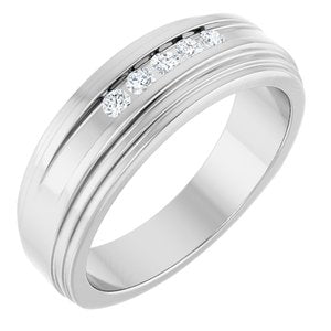 14K White Gold 1/6 CTW Natural Diamond Band