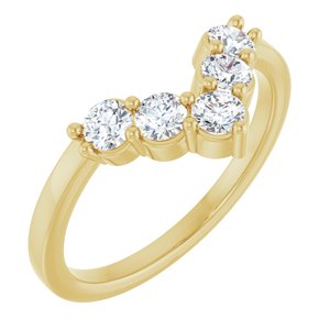 14K Yellow Gold 1/2 CTW Lab-Grown Diamond Contour Band