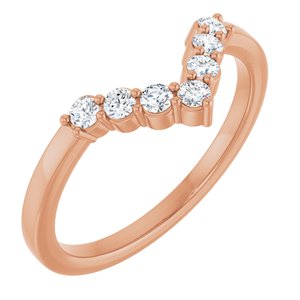 14K Rose Gold 1/6 CTW Lab-Grown Diamond Contour Band