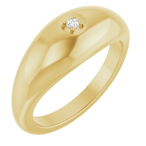 14K Yellow Gold .03 CT  Natural Diamond Solitaire Band