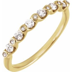 14K Yellow Gold 1/3 CTW Lab-Grown Diamond Anniversary Band