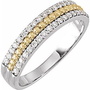 14K White/Yellow Gold 1/3 CTW Lab-Grown Diamond Anniversary Band