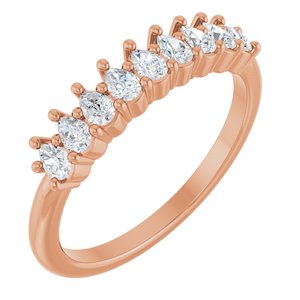 14K Rose Gold 3/4 CTW Natural Diamond Anniversary Band