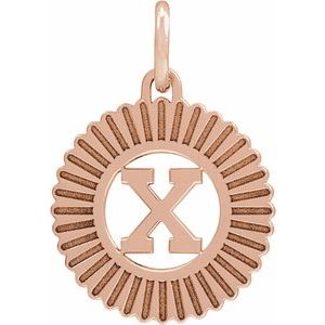 14K Rose Gold-Plated Sterling Silver Initial X Sunburst Pendant