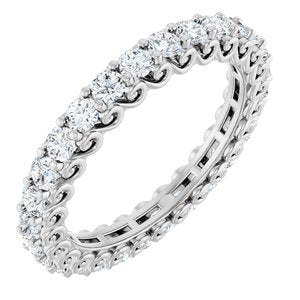 14K White Gold 1 CTW Natural Diamond Eternity Band