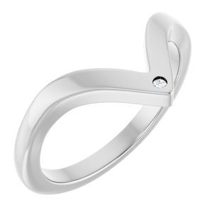 Platinum .0075 CT Lab-Grown Diamond Contour Band